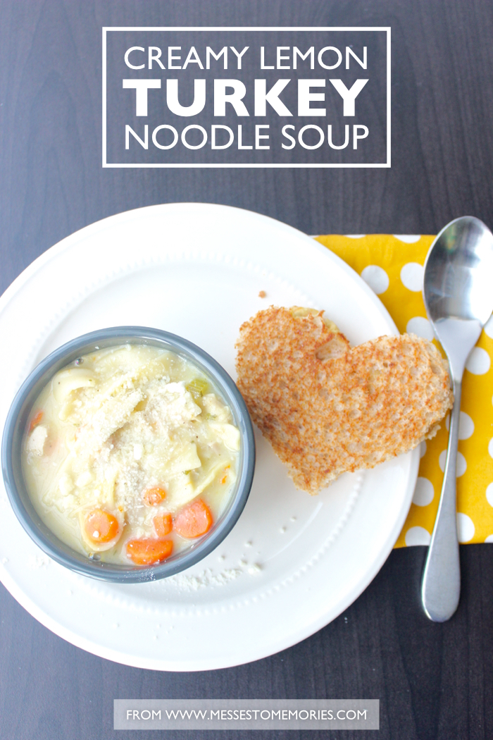 CREAMY TURKEY NOODLE SOUP - Messes To Memories